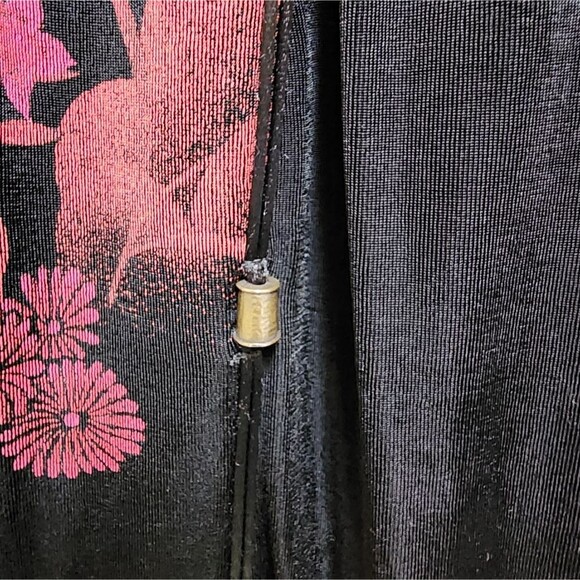 Christina Pope Sweater Womens XL Black Red Floral Open Cardigan Slinky Travel - Picture 8 of 10